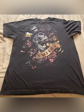 Vintage Y2K Miami Ink Skull T-Shirt Size XL